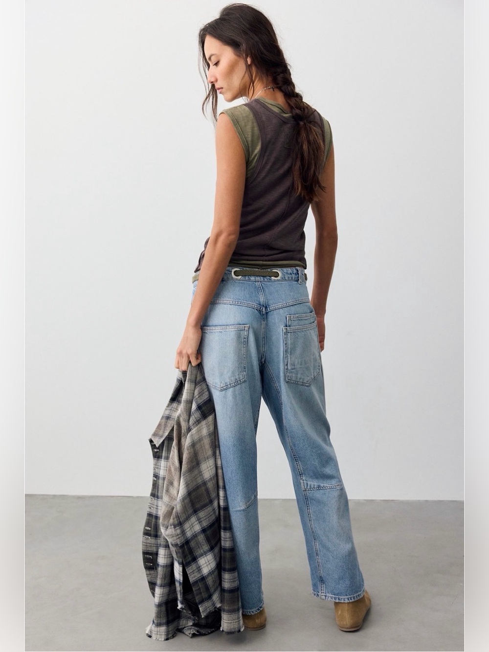 Free People We The Free Moxie Pull-On Barrel Jeans Size 30 - Picture 2 of 9